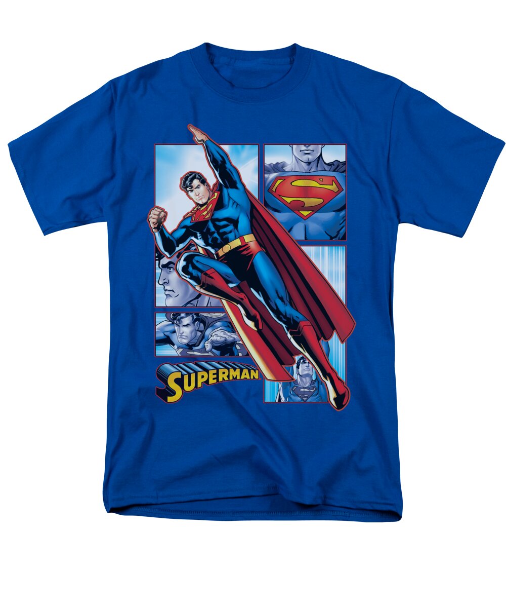 Justice League Of America Men's T-Shirt (Regular Fit) featuring the digital art Jla - Superman Panels by Brand A
