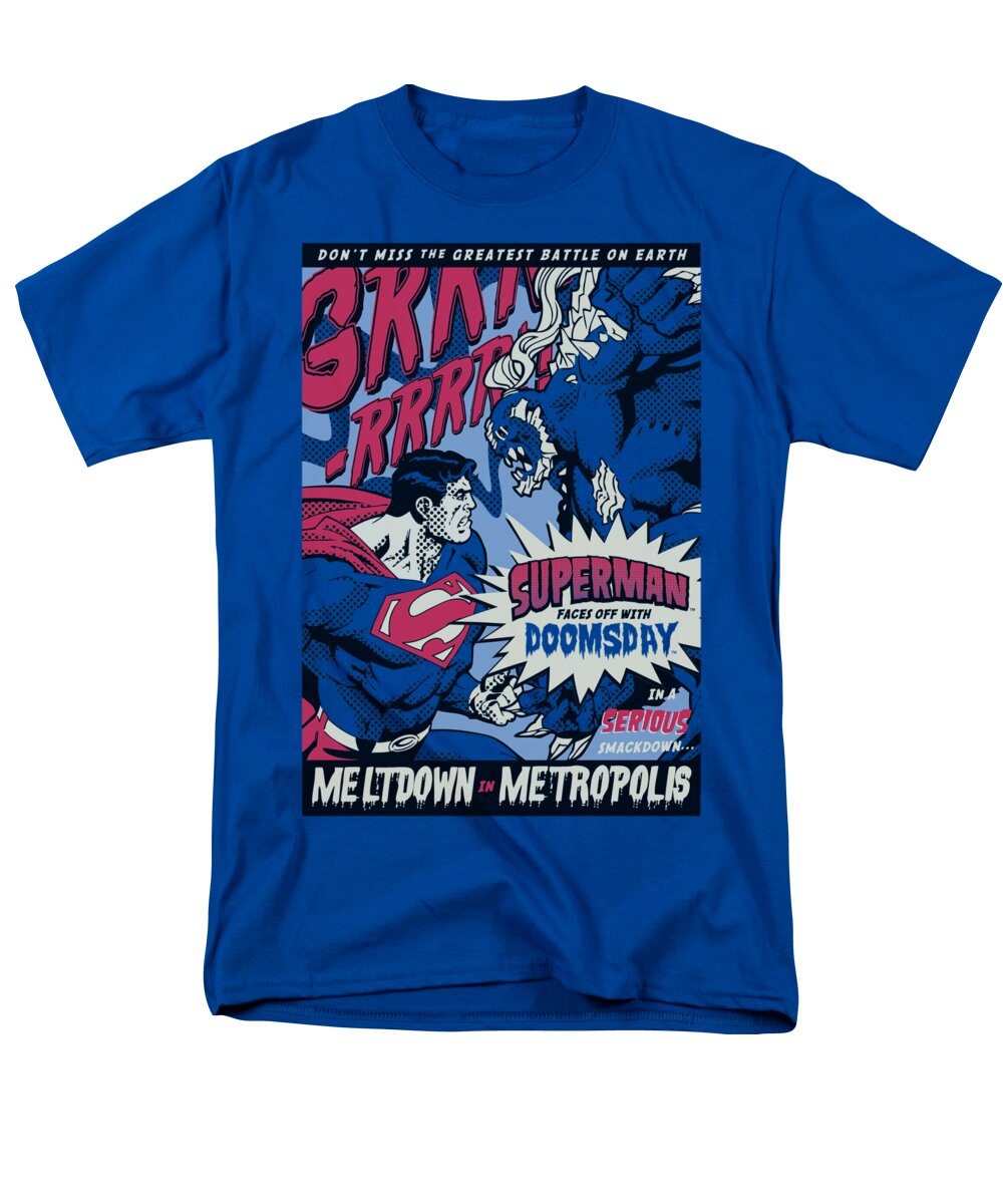 Superman Men's T-Shirt (Regular Fit) featuring the digital art Superman - Meltdown by Brand A