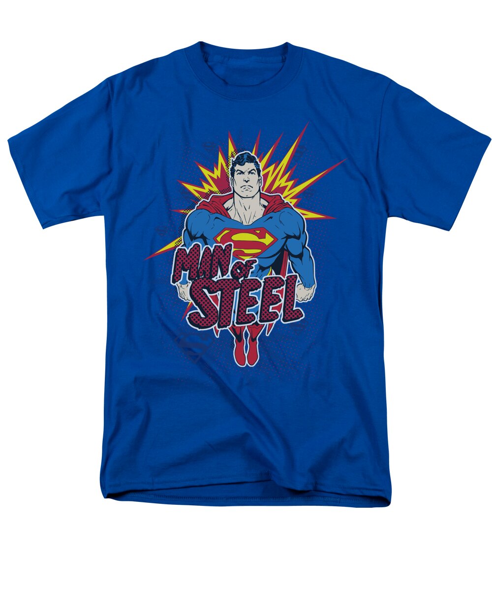 Superman Men's T-Shirt (Regular Fit) featuring the digital art Superman - Steel Pop by Brand A