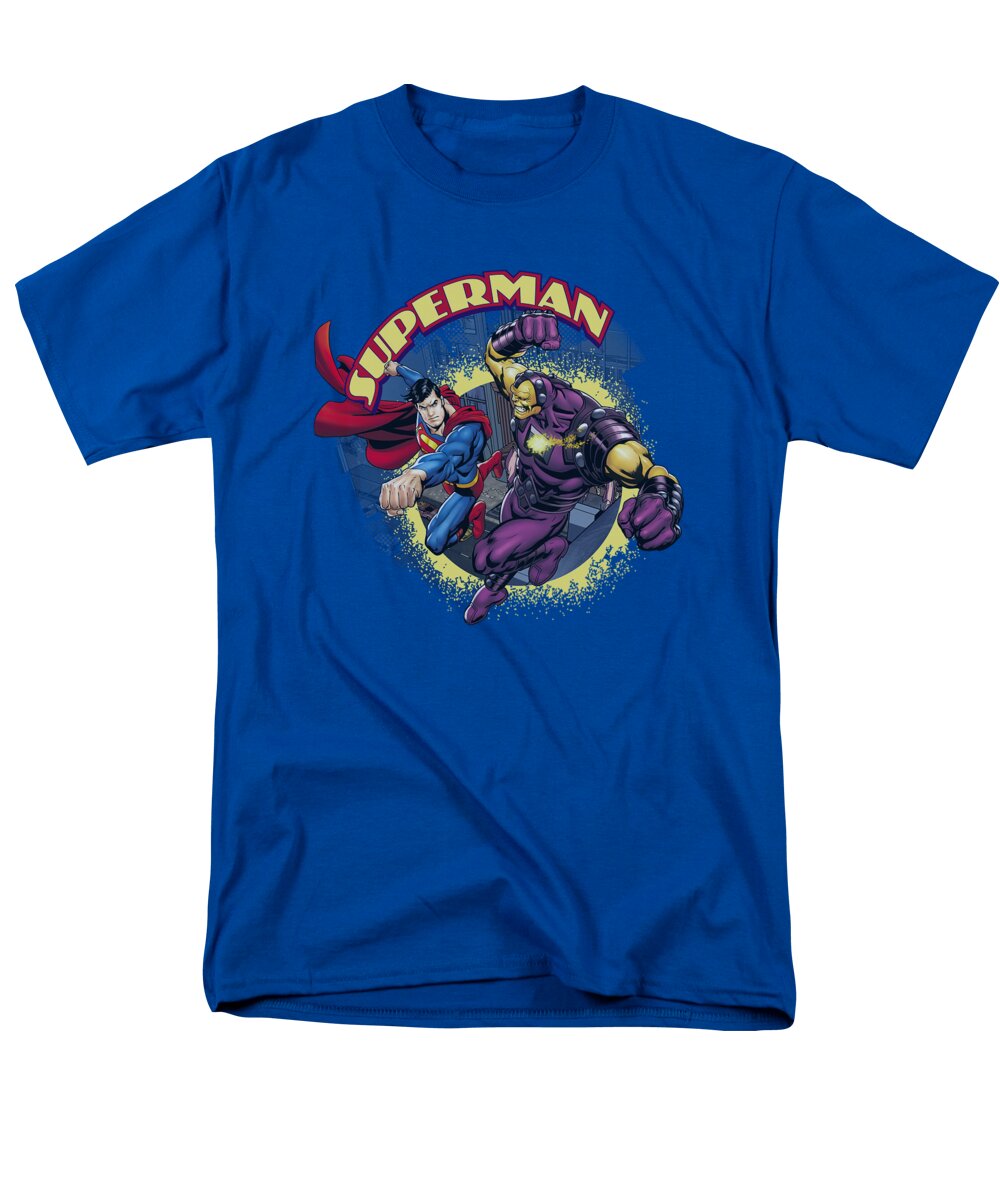 Superman Men's T-Shirt (Regular Fit) featuring the digital art Superman - Superman Vs Mongol by Brand A