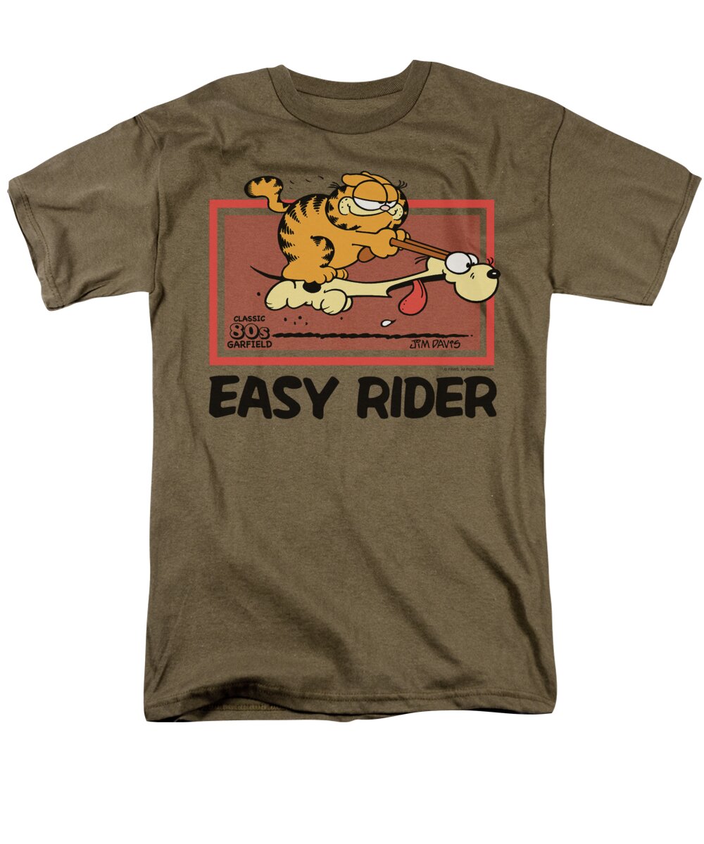 Garfield Men's T-Shirt (Regular Fit) featuring the digital art Garfield - Vintage Easy Rider by Brand A