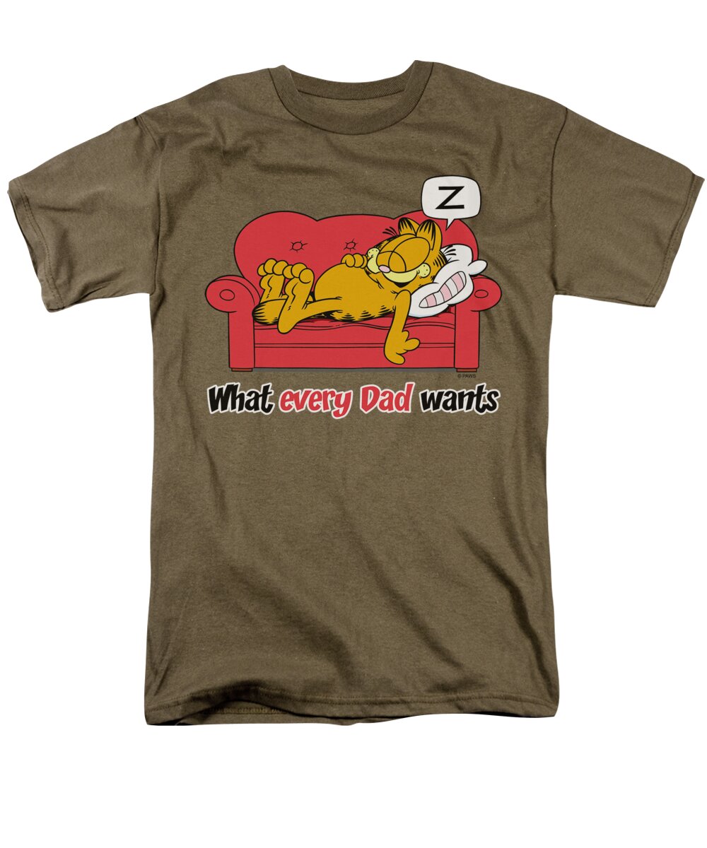 Garfield Men's T-Shirt (Regular Fit) featuring the digital art Garfield - What Every Dad Wants by Brand A