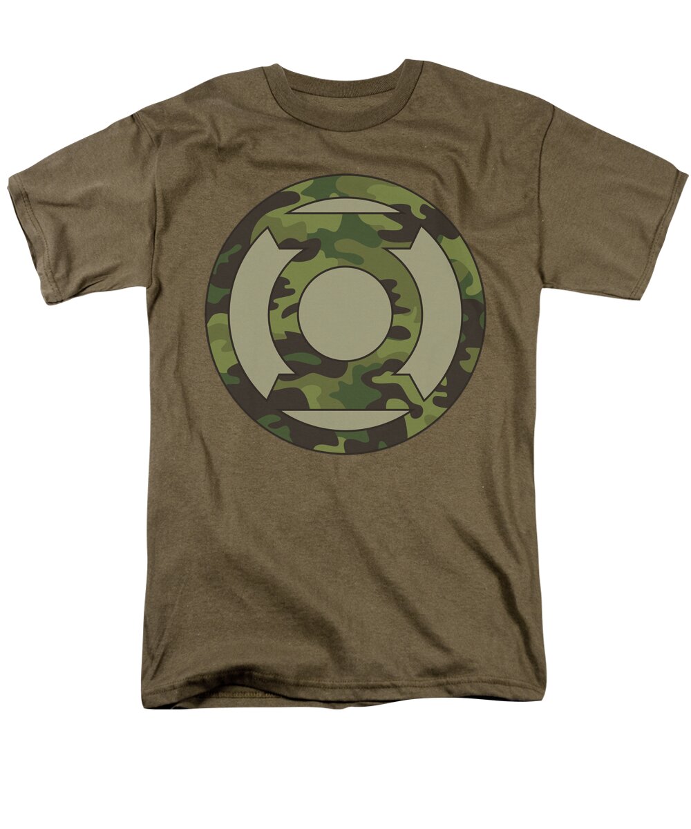 Green Lantern Men's T-Shirt (Regular Fit) featuring the digital art Green Lantern - Camo Logo by Brand A