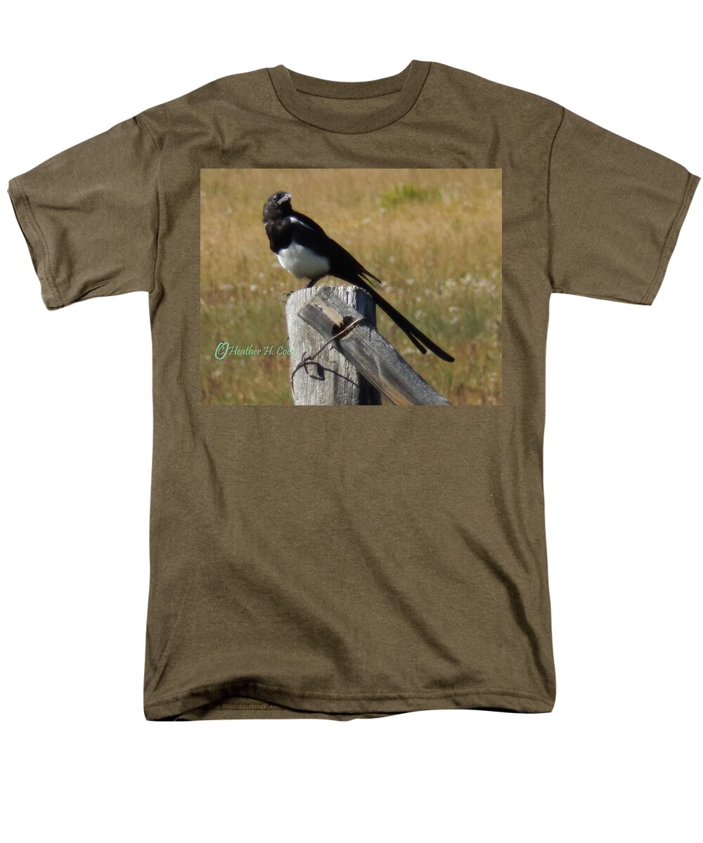 Magpie Men's T-Shirt (Regular Fit) featuring the photograph Magpie by Heather Coen