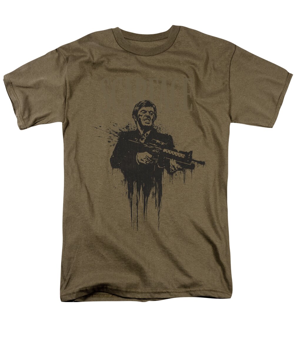 Scareface Men's T-Shirt (Regular Fit) featuring the digital art Scarface - Grimace by Brand A