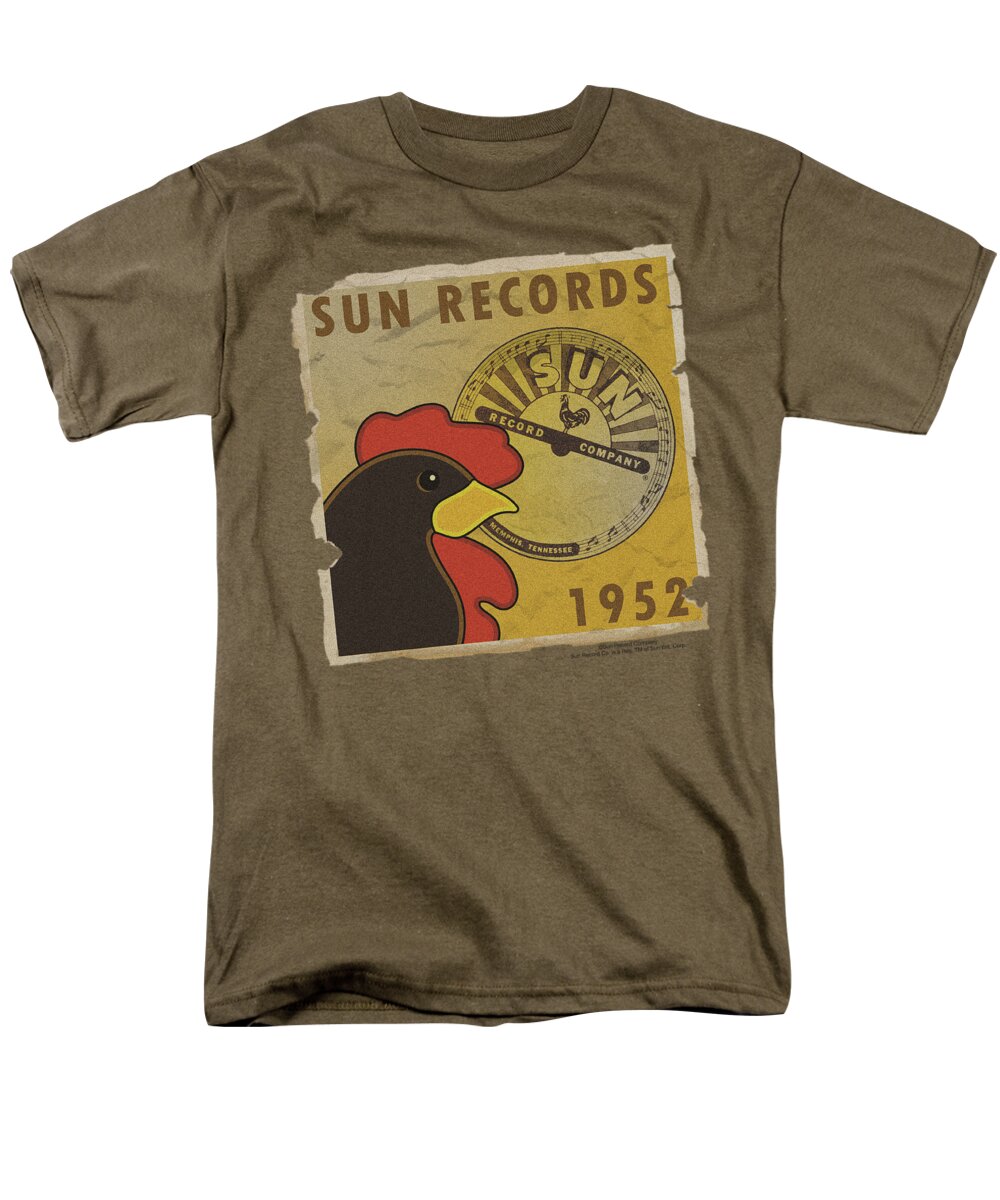 Sun Record Company Men's T-Shirt (Regular Fit) featuring the digital art Sun - Distrsd Rooster Poster 1952 by Brand A