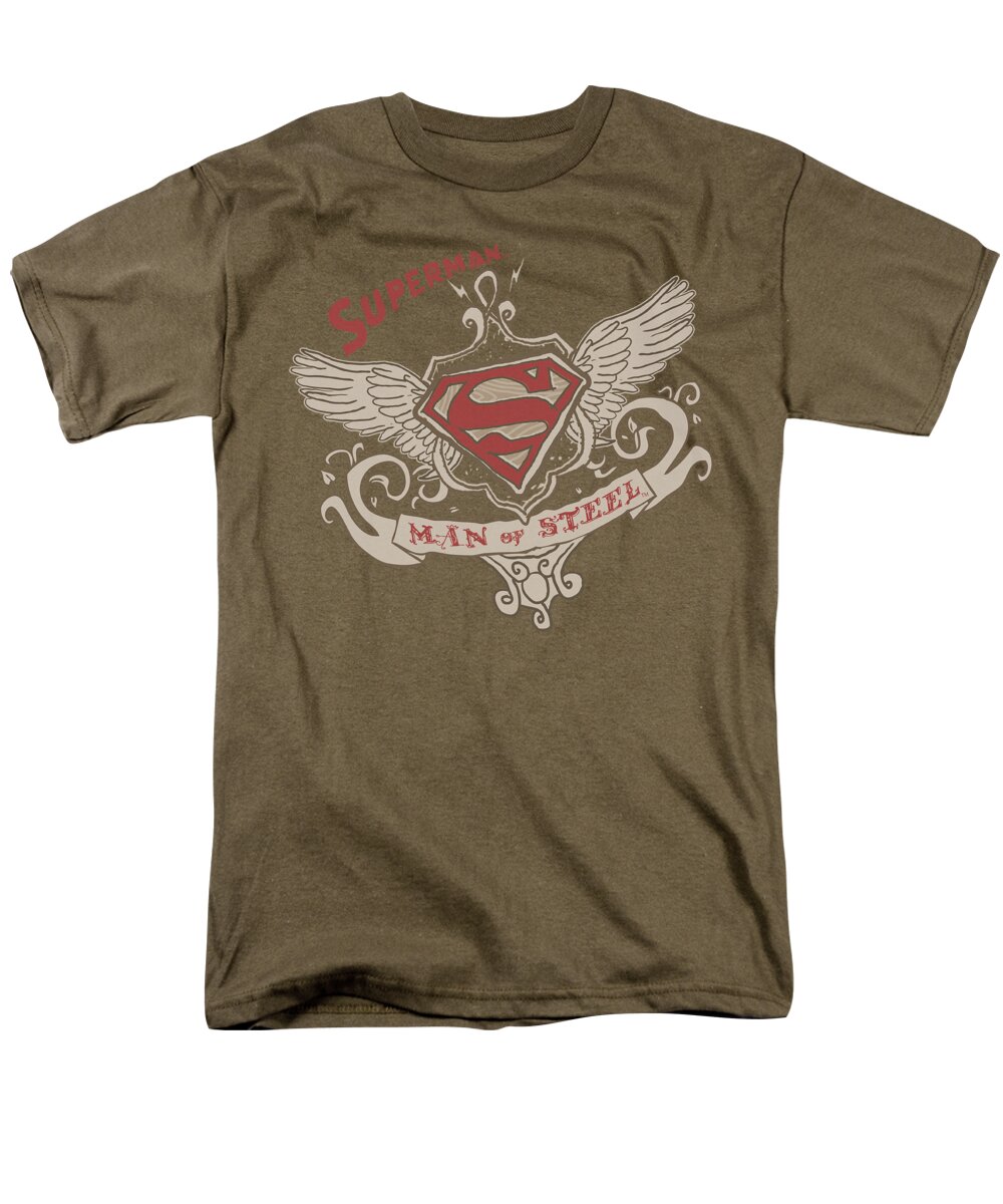 Superman Men's T-Shirt (Regular Fit) featuring the digital art Superman - Victorian Wings Supes by Brand A