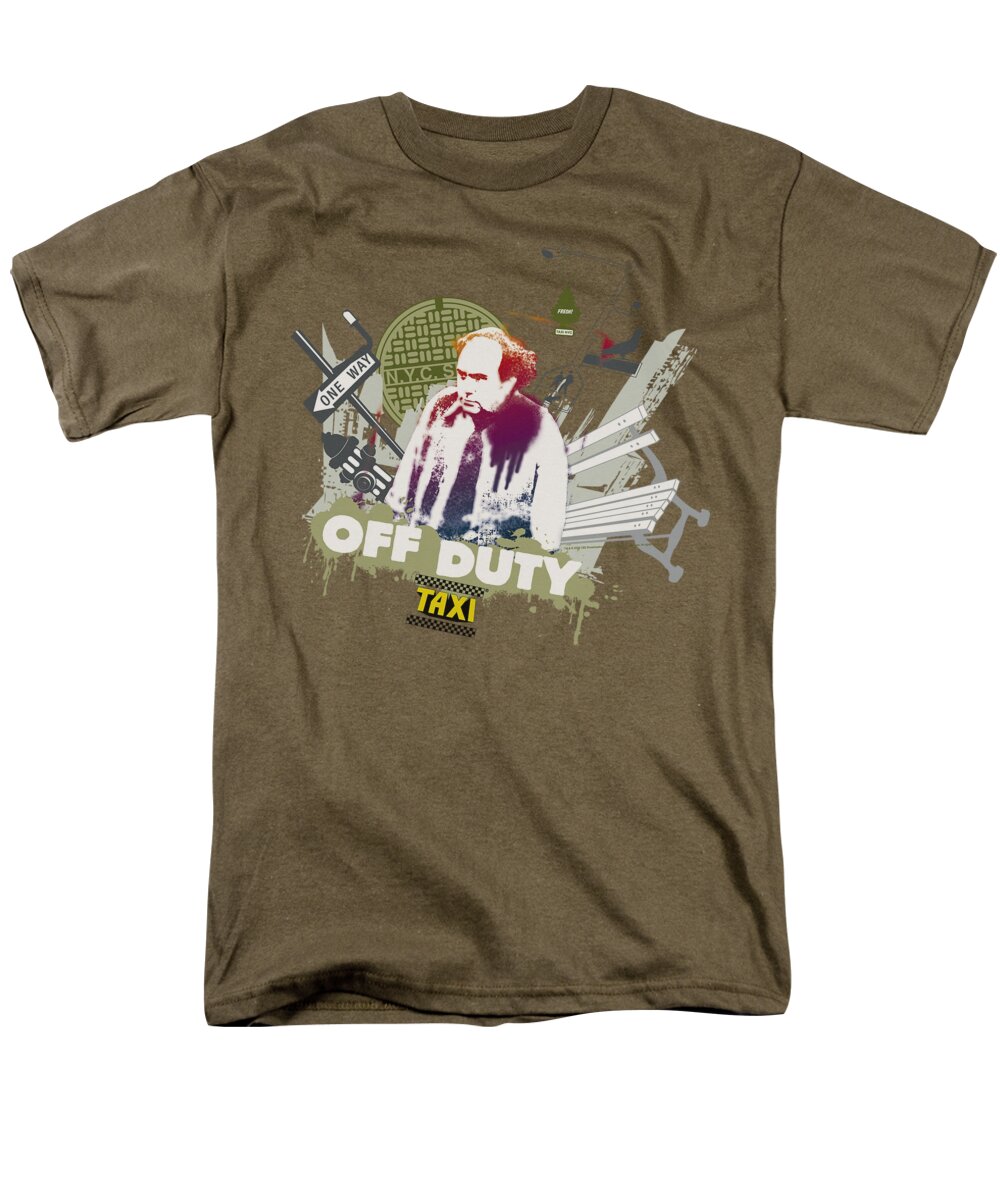 Taxi Men's T-Shirt (Regular Fit) featuring the digital art Taxi - Off Duty by Brand A