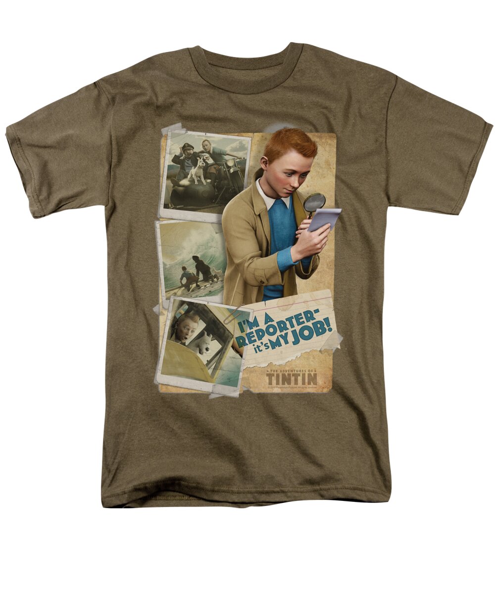 The Adventures Of Tintin Men's T-Shirt (Regular Fit) featuring the digital art Tintin - I'm A Reporter by Brand A