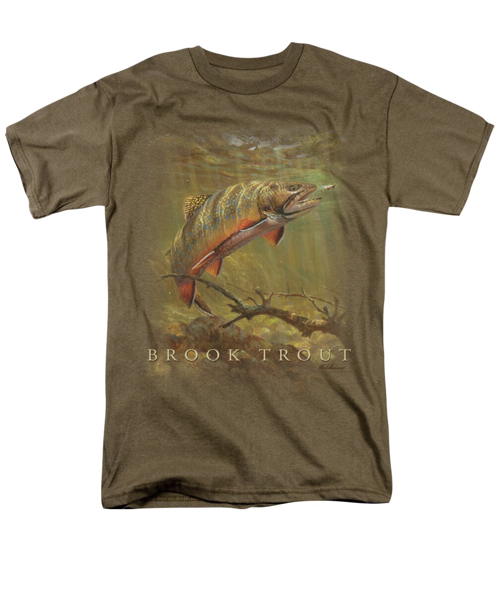 Wildlife Men's T-Shirt (Regular Fit) featuring the photograph Wildlife - Brook Trout by Brand A