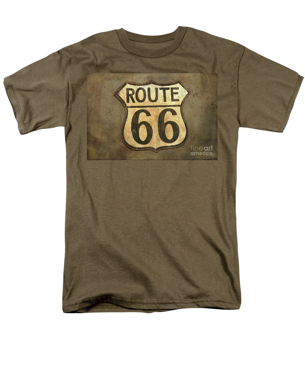 Sign Men's T-Shirt (Regular Fit) featuring the photograph Route 66 Sign by Teresa Zieba