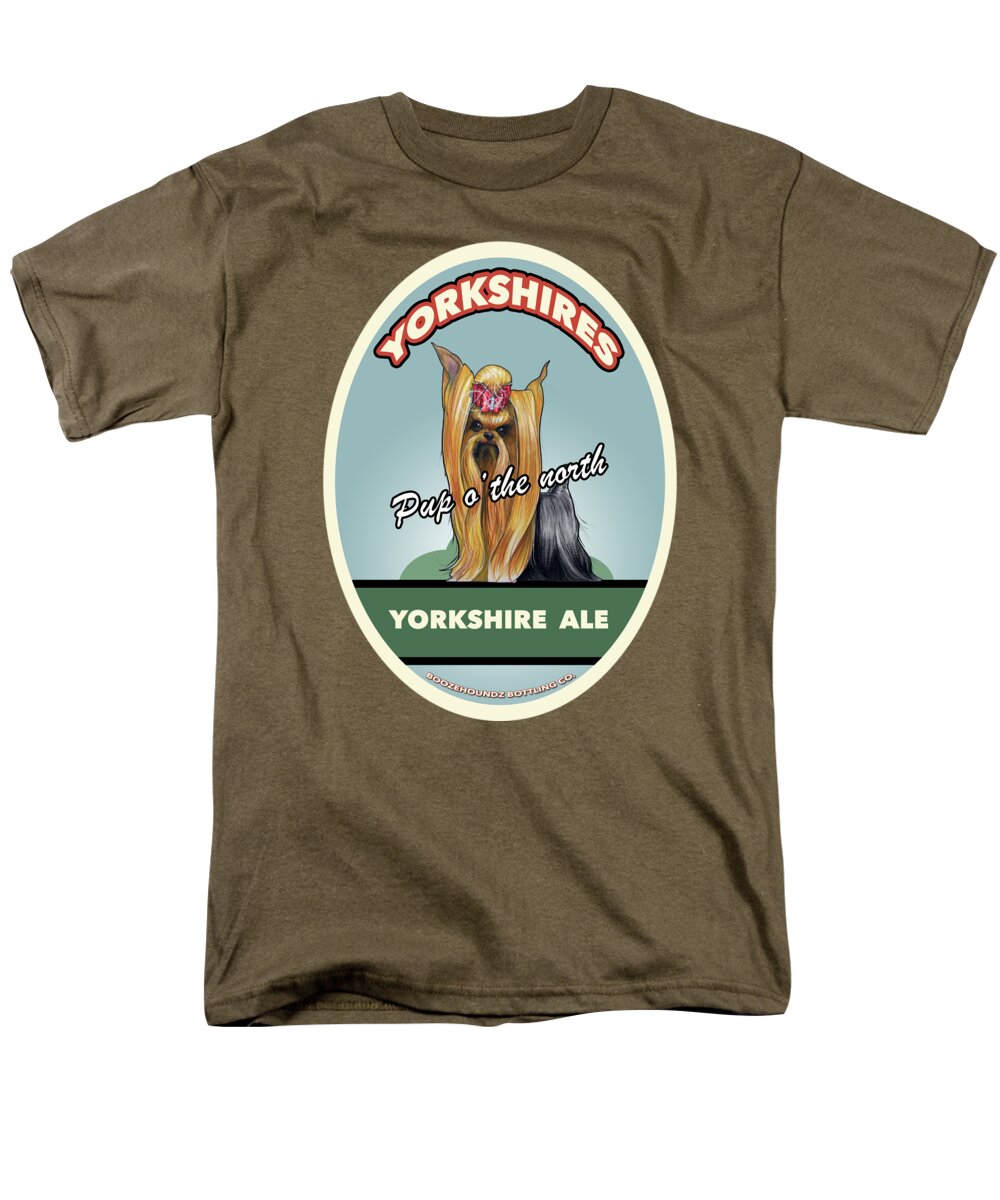 Beer Men's T-Shirt (Regular Fit) featuring the drawing Yorkshire Ale by Canine Caricatures By John LaFree