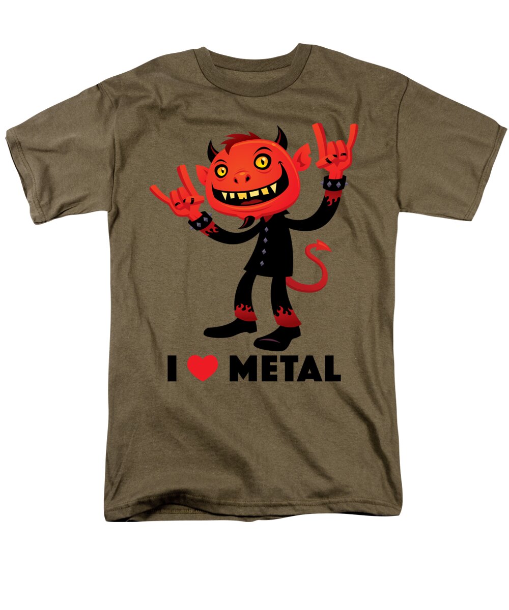 Band Men's T-Shirt (Regular Fit) featuring the digital art I Love Metal Devil by John Schwegel