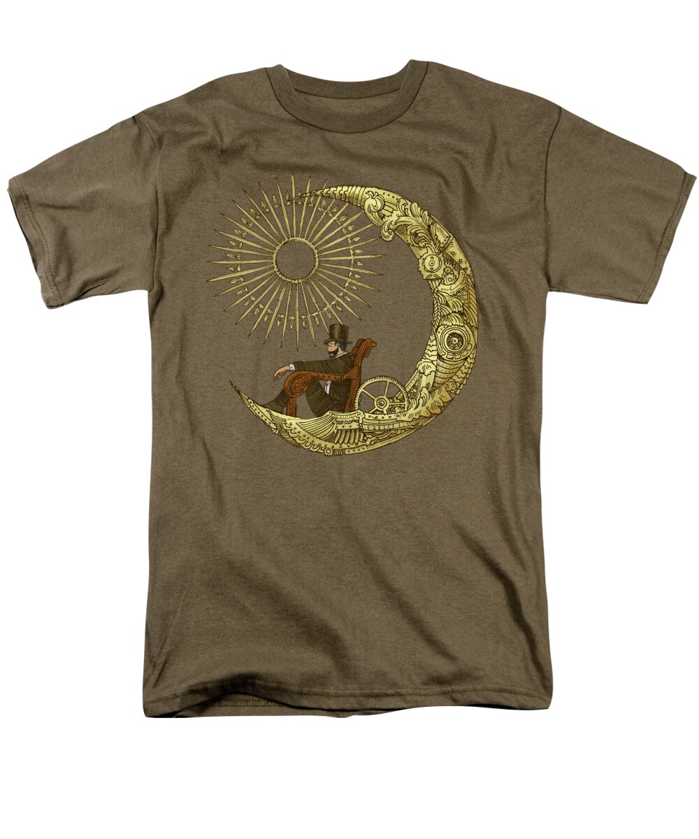 Moon Men's T-Shirt (Regular Fit) featuring the drawing Moon Travel - option by Eric Fan