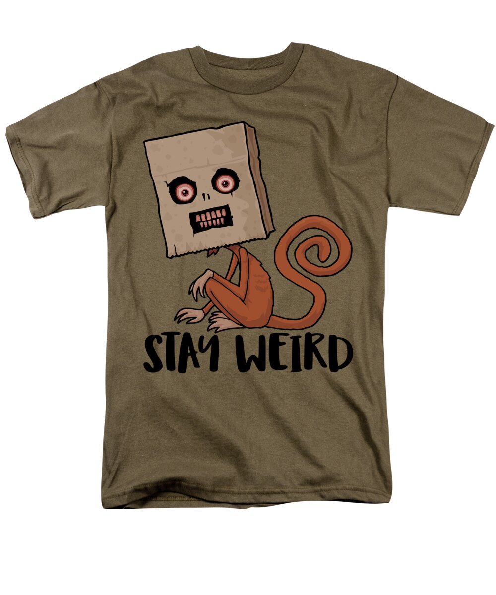 Monkey Men's T-Shirt (Regular Fit) featuring the digital art Stay Weird Sack Monkey by John Schwegel