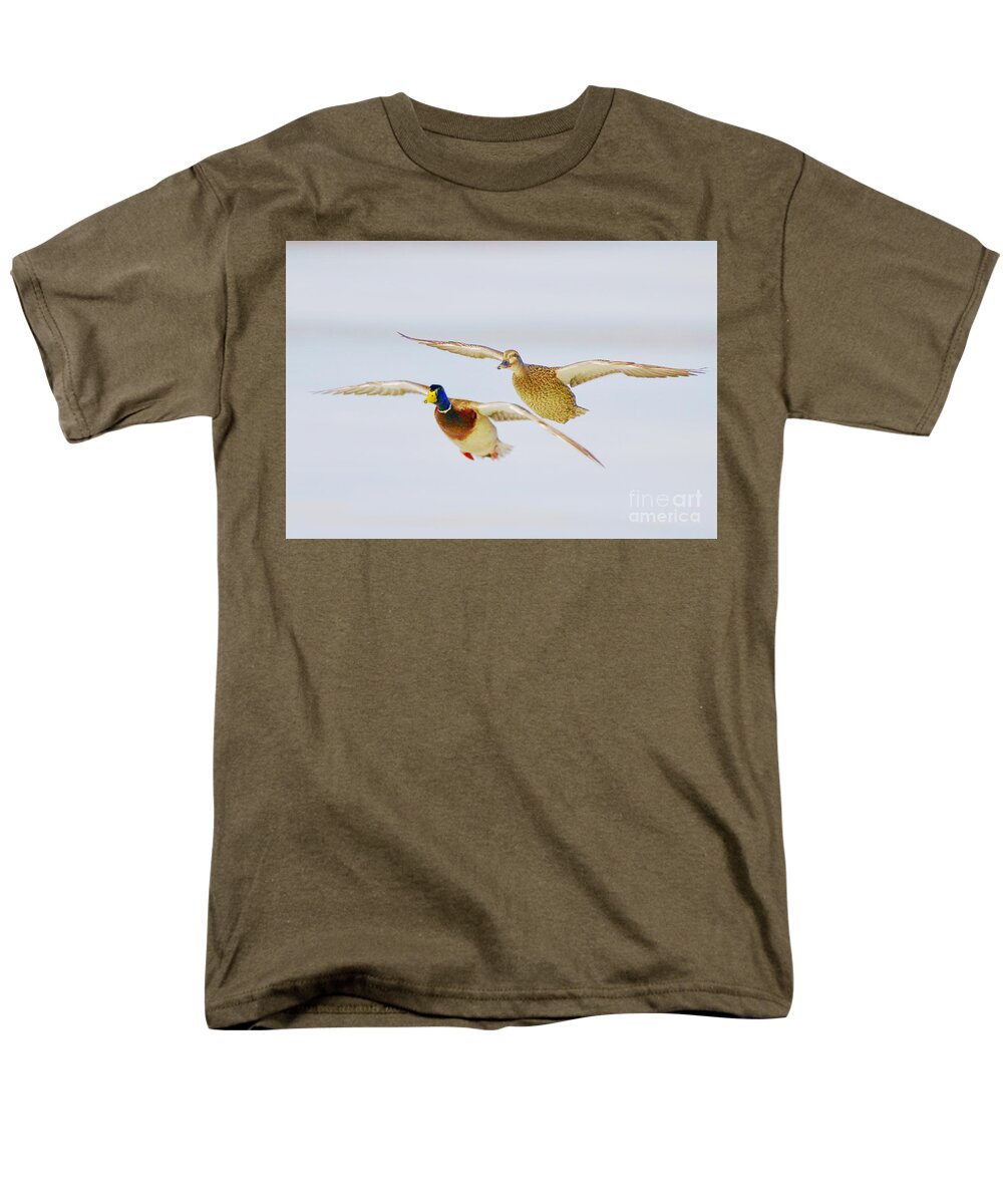 Mallard Men's T-Shirt (Regular Fit) featuring the photograph Those who fly together by Robert Pearson