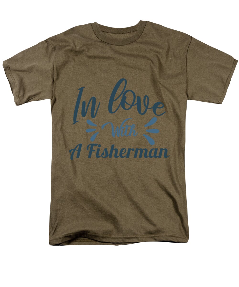 Fishing Gift In Love With A Fisherman Wife Girlfriend Funny Fisher Gag T- Shirt by Jeff Creation - Pixels