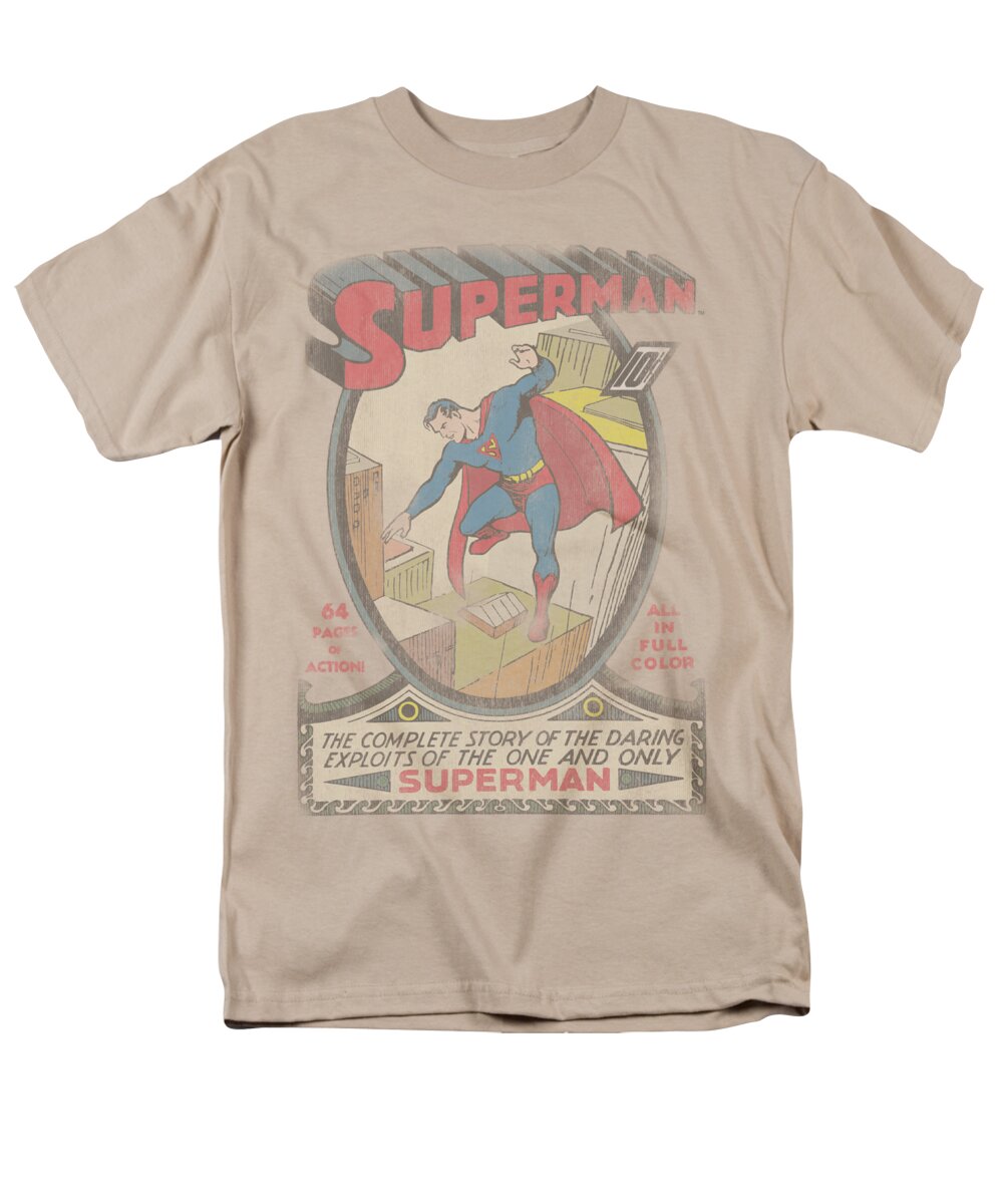 Dc Comics Men's T-Shirt (Regular Fit) featuring the digital art Dc - Superman 1 Distressed by Brand A