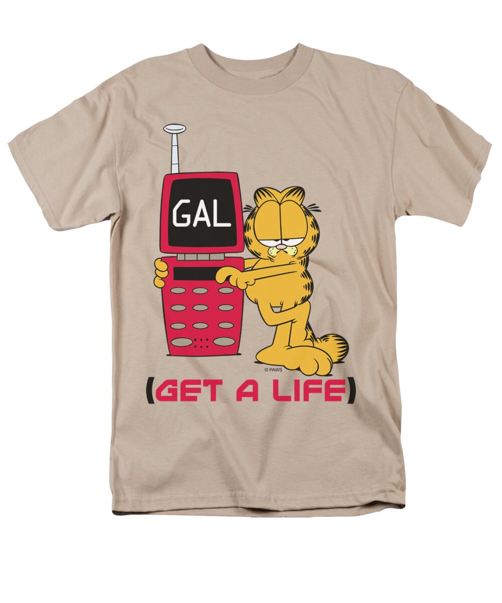 Garfield Men's T-Shirt (Regular Fit) featuring the digital art Garfield - Get A Life by Brand A