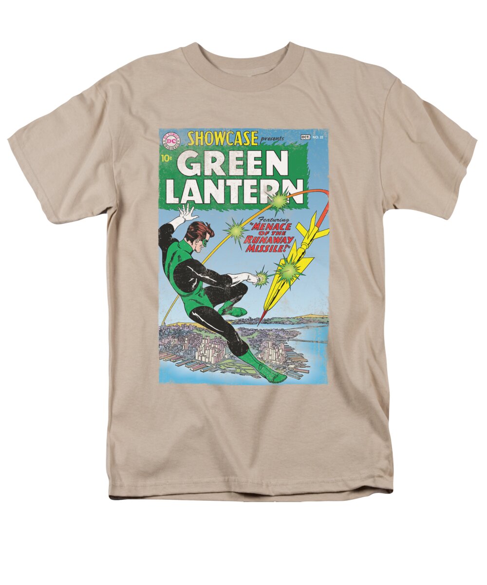 Green Lantern Men's T-Shirt (Regular Fit) featuring the digital art Green Lantern - Menace Missle by Brand A