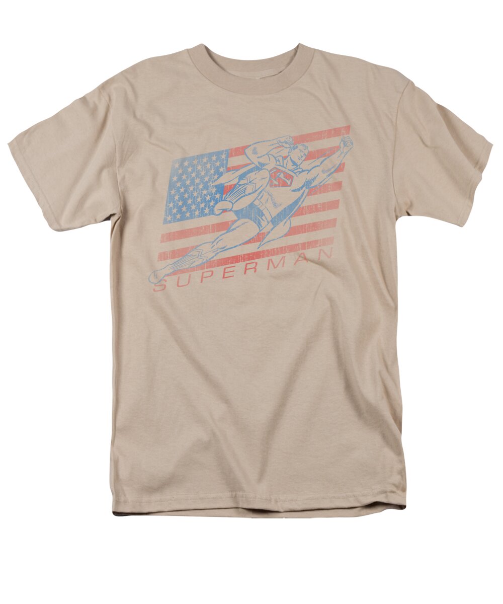 Superman Men's T-Shirt (Regular Fit) featuring the digital art Superman - Vintage by Brand A