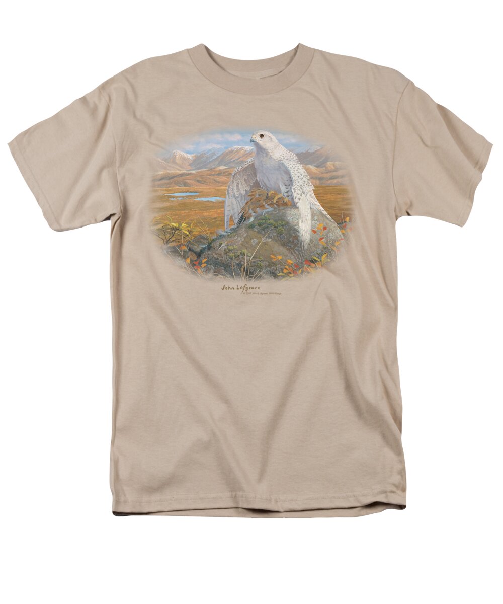 Wildlife Men's T-Shirt (Regular Fit) featuring the digital art Wildlife - Gyrfalcon by Brand A