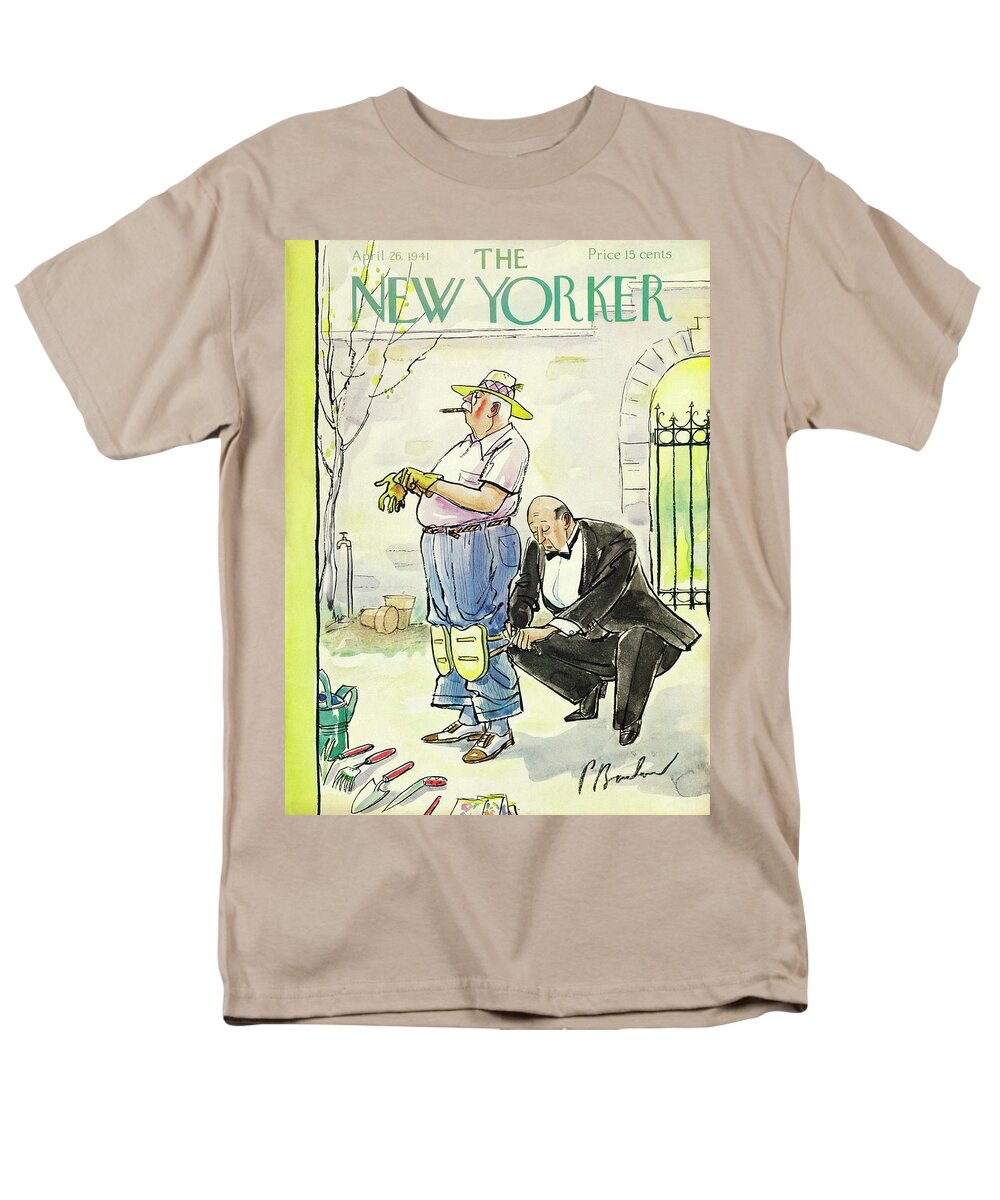 Butler Men's T-Shirt (Regular Fit) featuring the painting New Yorker April 26 1941 by Perry Barlow