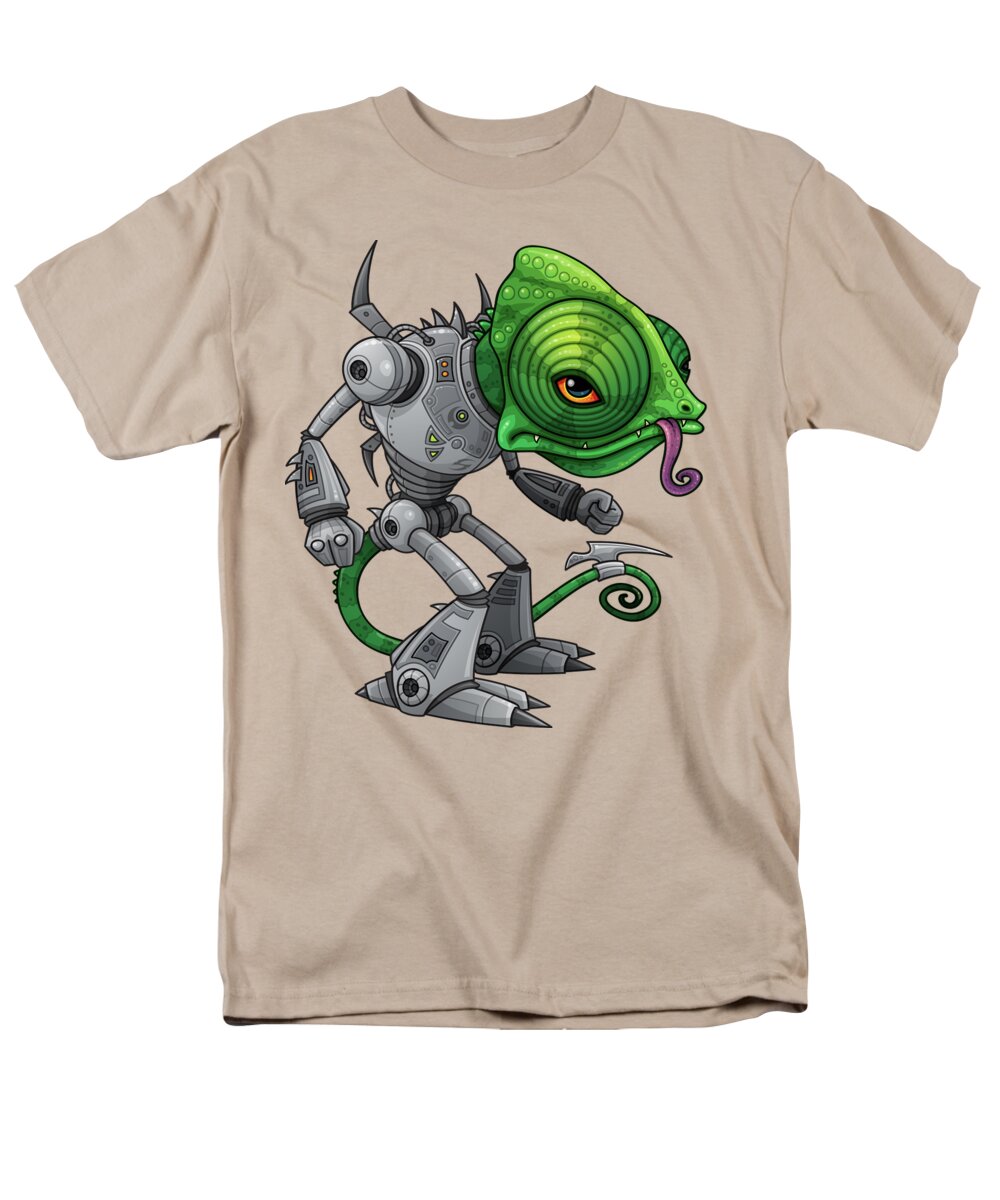 Lizard Men's T-Shirt (Regular Fit) featuring the digital art Chameleozoid by John Schwegel