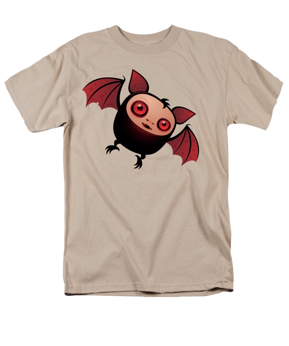 Cute Men's T-Shirt (Regular Fit) featuring the digital art Red Eye the Vampire Bat Boy by John Schwegel