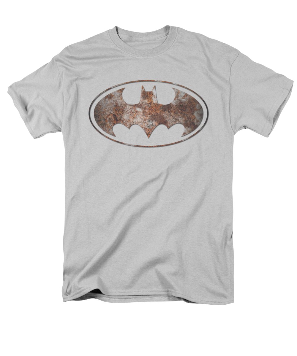 Batman Men's T-Shirt (Regular Fit) featuring the digital art Batman - Heavy Rust Logo by Brand A