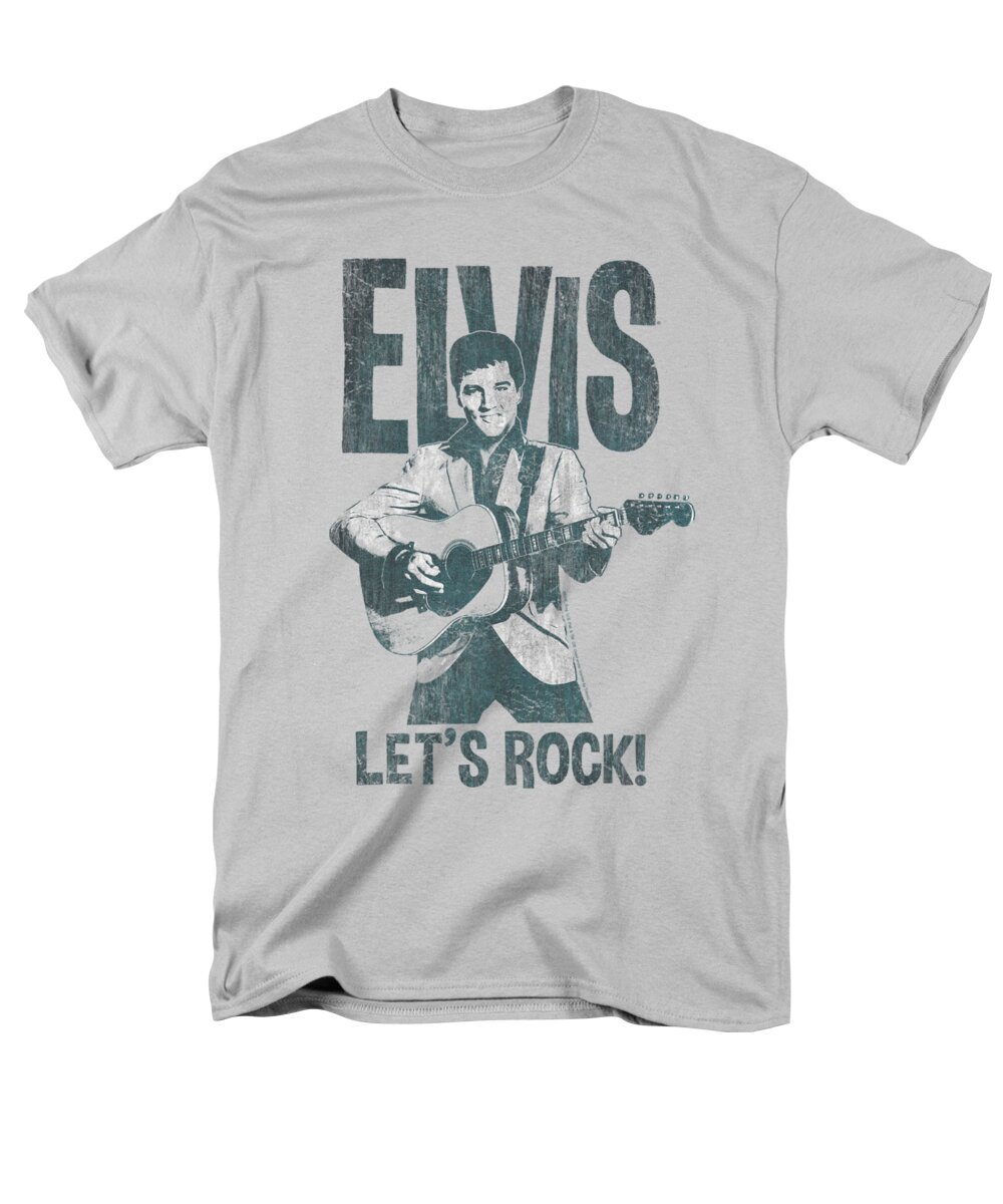 Elvis Men's T-Shirt (Regular Fit) featuring the digital art Elvis - Let's Rock by Brand A