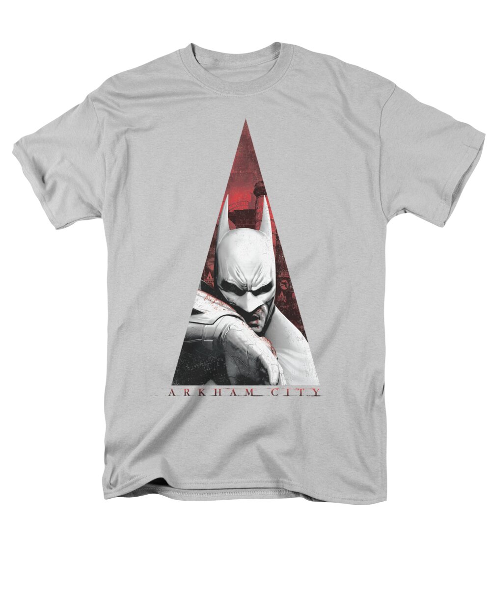 Arkham City Men's T-Shirt (Regular Fit) featuring the digital art Arkham City - Bat Triangle by Brand A