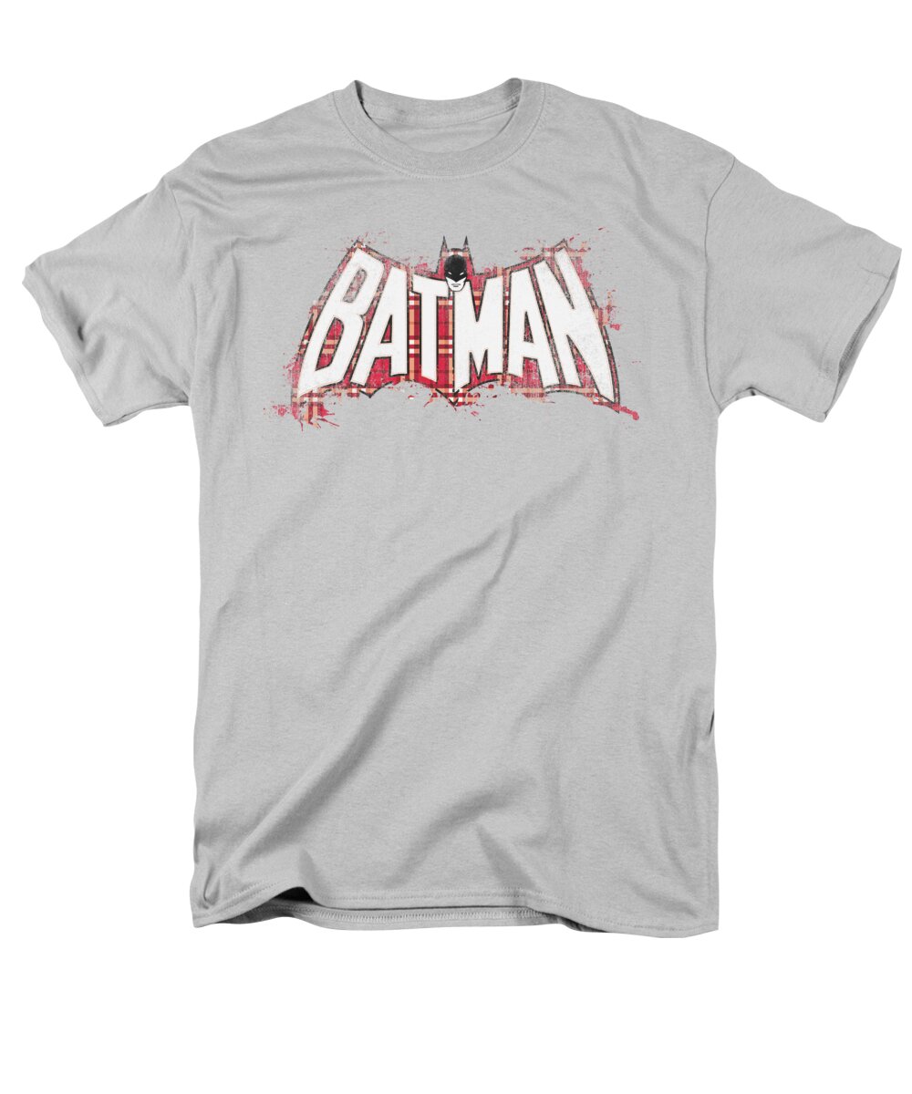 Batman Men's T-Shirt (Regular Fit) featuring the digital art Batman - Plaid Splat Logo by Brand A