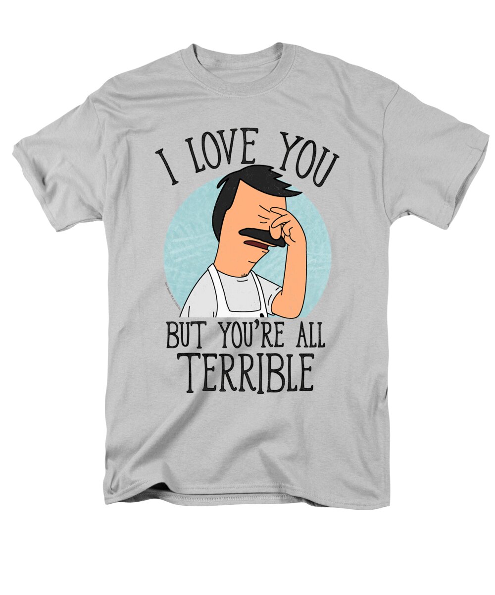  Men's T-Shirt (Regular Fit) featuring the digital art Bobs Burgers - Love You Terribly by Brand A