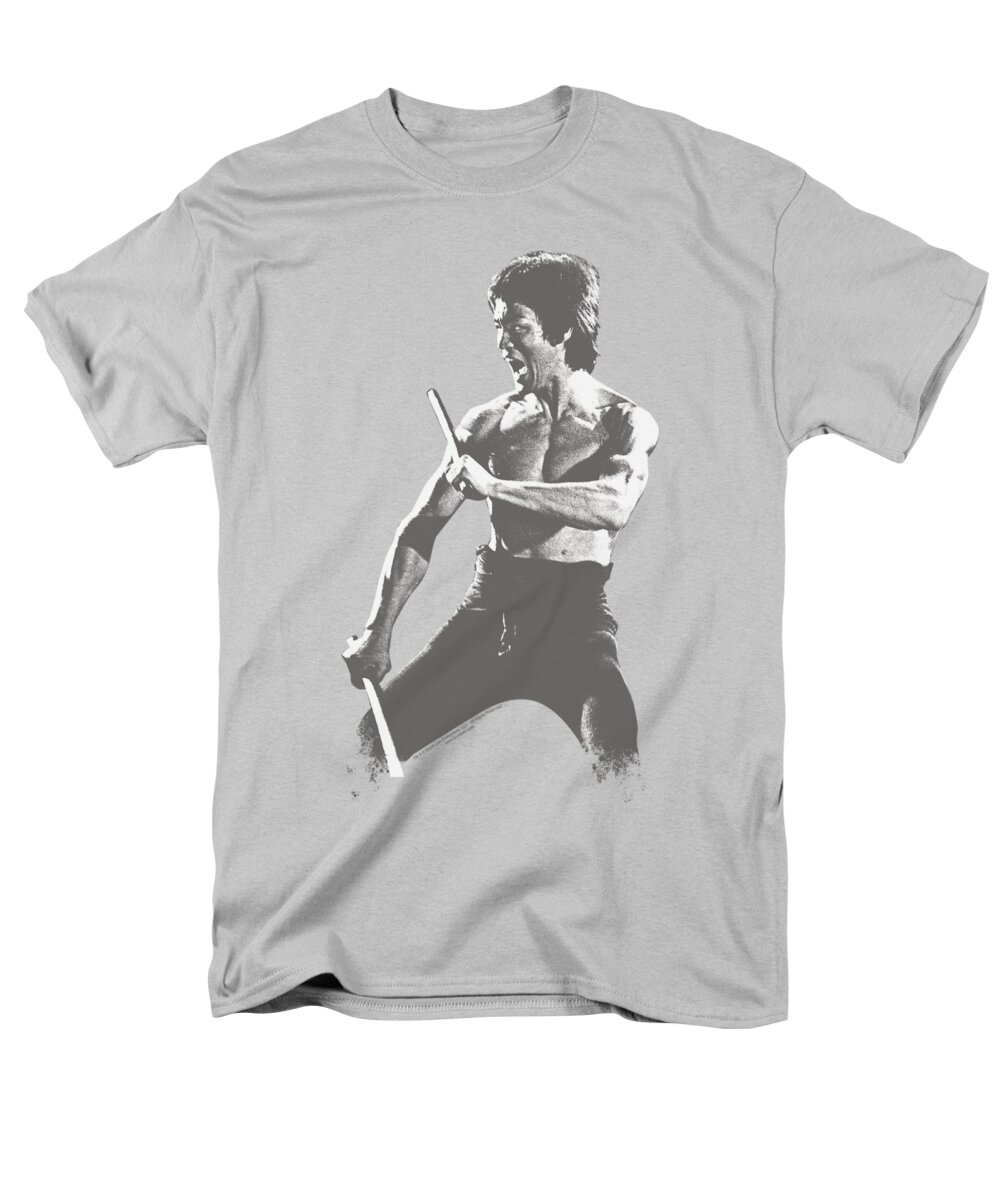 Bruce Lee Men's T-Shirt (Regular Fit) featuring the digital art Bruce Lee - Chinese Characters by Brand A