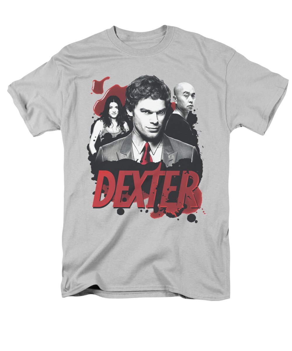Dexter Men's T-Shirt (Regular Fit) featuring the digital art Dexter - Bloody Trio by Brand A