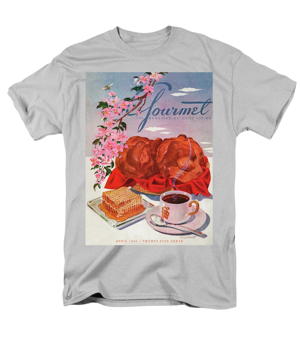 Food Men's T-Shirt (Regular Fit) featuring the photograph Gourmet Cover Illustration Of A Basket Of Popovers by Henry Stahlhut