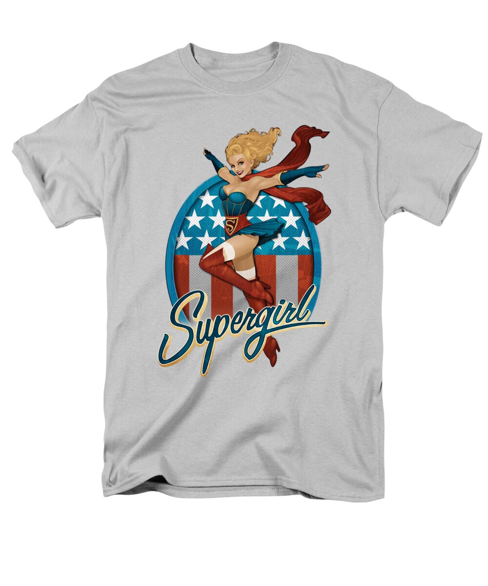  Men's T-Shirt (Regular Fit) featuring the digital art Jla - Supergirl Bombshell by Brand A