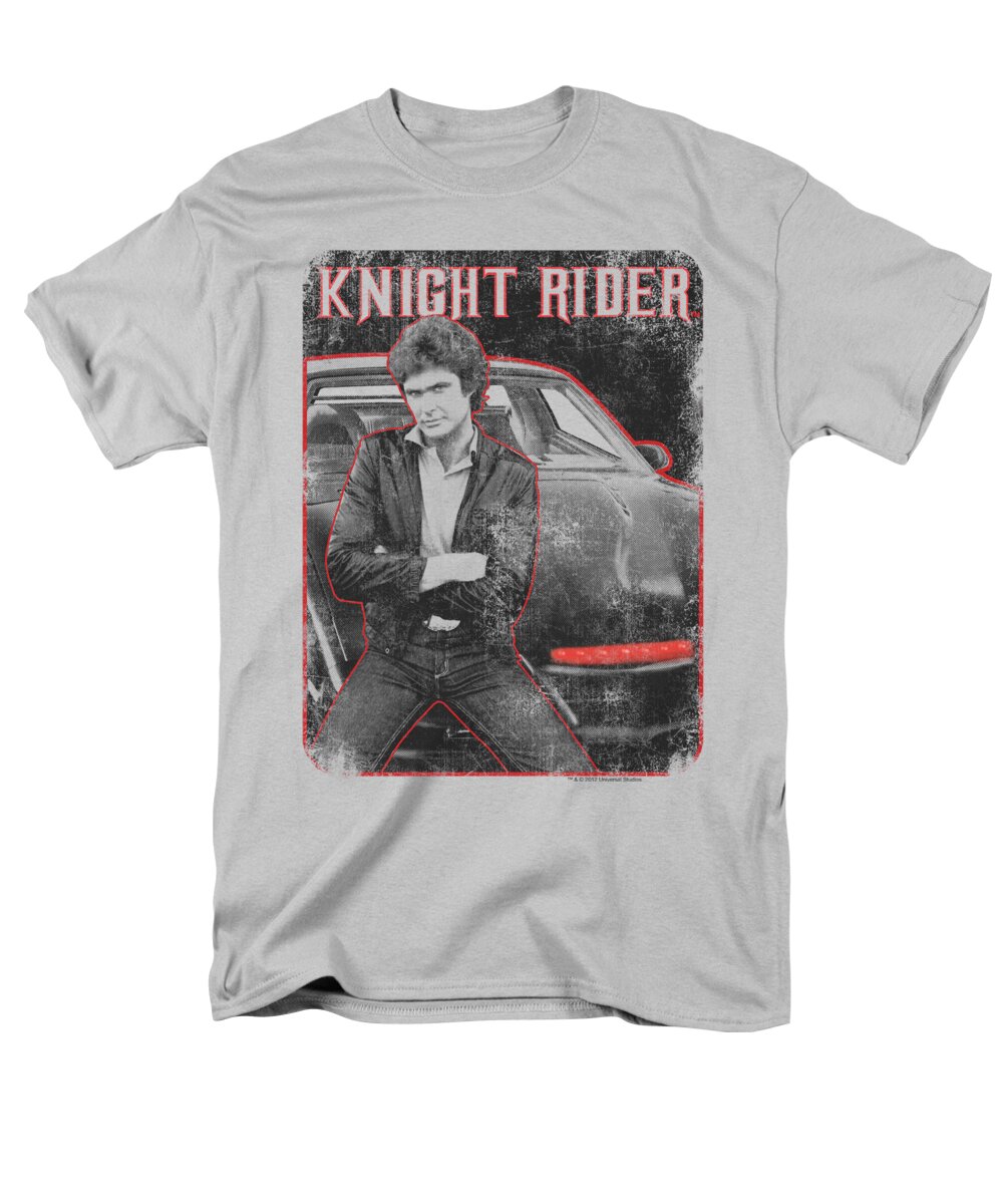 Knight Rider Men's T-Shirt (Regular Fit) featuring the digital art Knight Rider - Knight And Kitt by Brand A