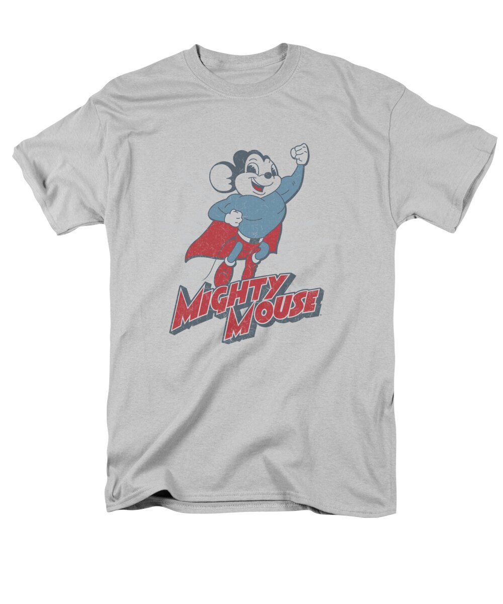 Mighty Mouse Men's T-Shirt (Regular Fit) featuring the digital art Mighty Mouse - Mighty Blast Off by Brand A