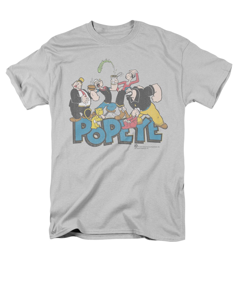 Popeye Men's T-Shirt (Regular Fit) featuring the digital art Popeye - The Gang by Brand A