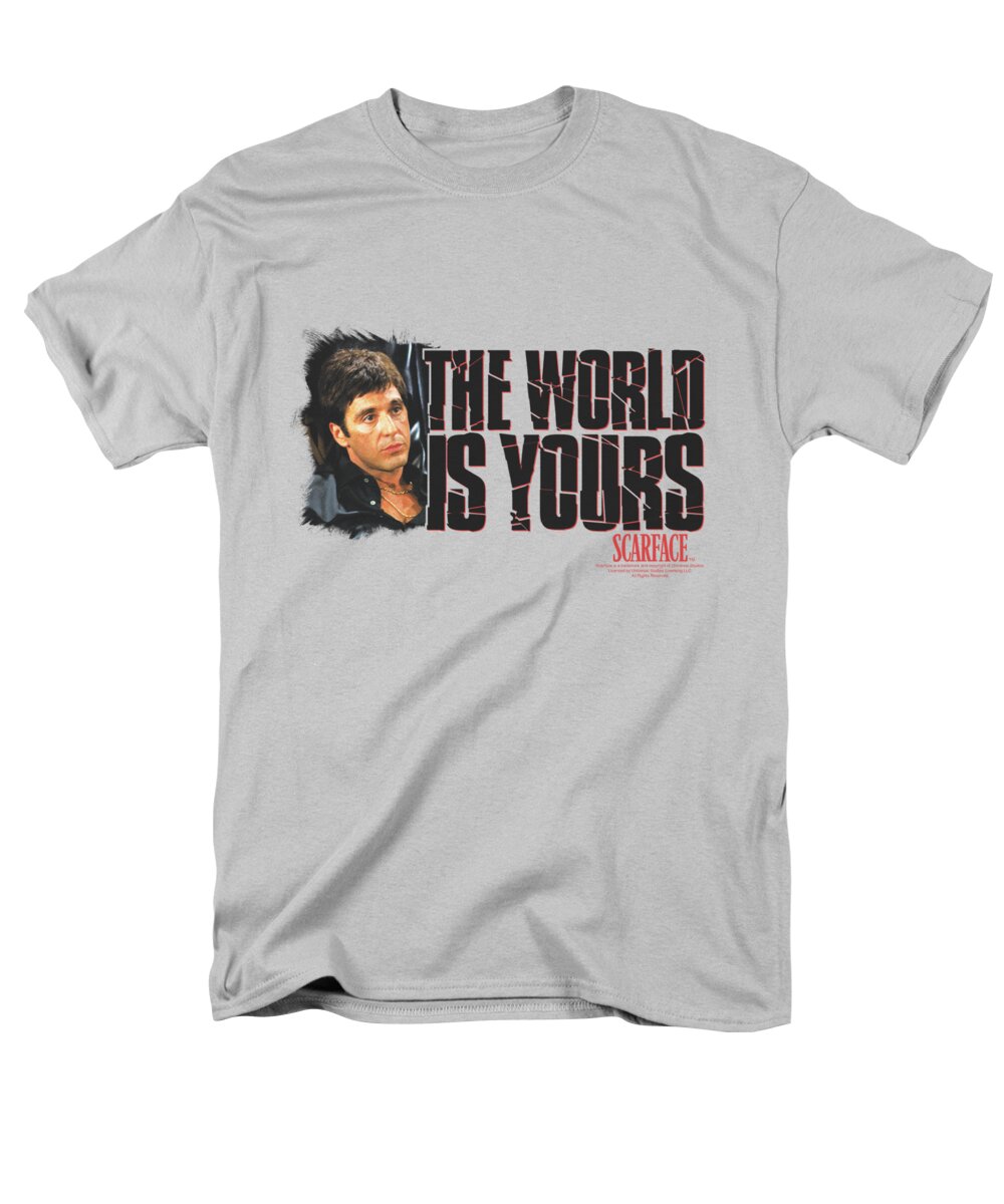 Scareface Men's T-Shirt (Regular Fit) featuring the digital art Scarface - The World Is Yours by Brand A