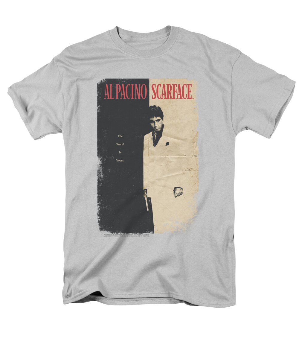 Scareface Men's T-Shirt (Regular Fit) featuring the digital art Scarface - Vintage Poster by Brand A