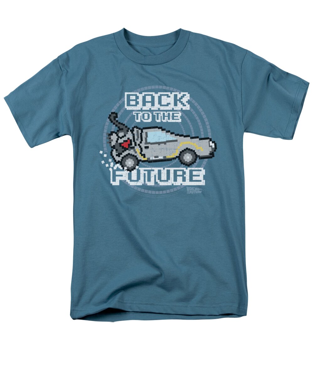 Back To The Future Men's T-Shirt (Regular Fit) featuring the digital art Back To The Future - 8 Bit Future by Brand A