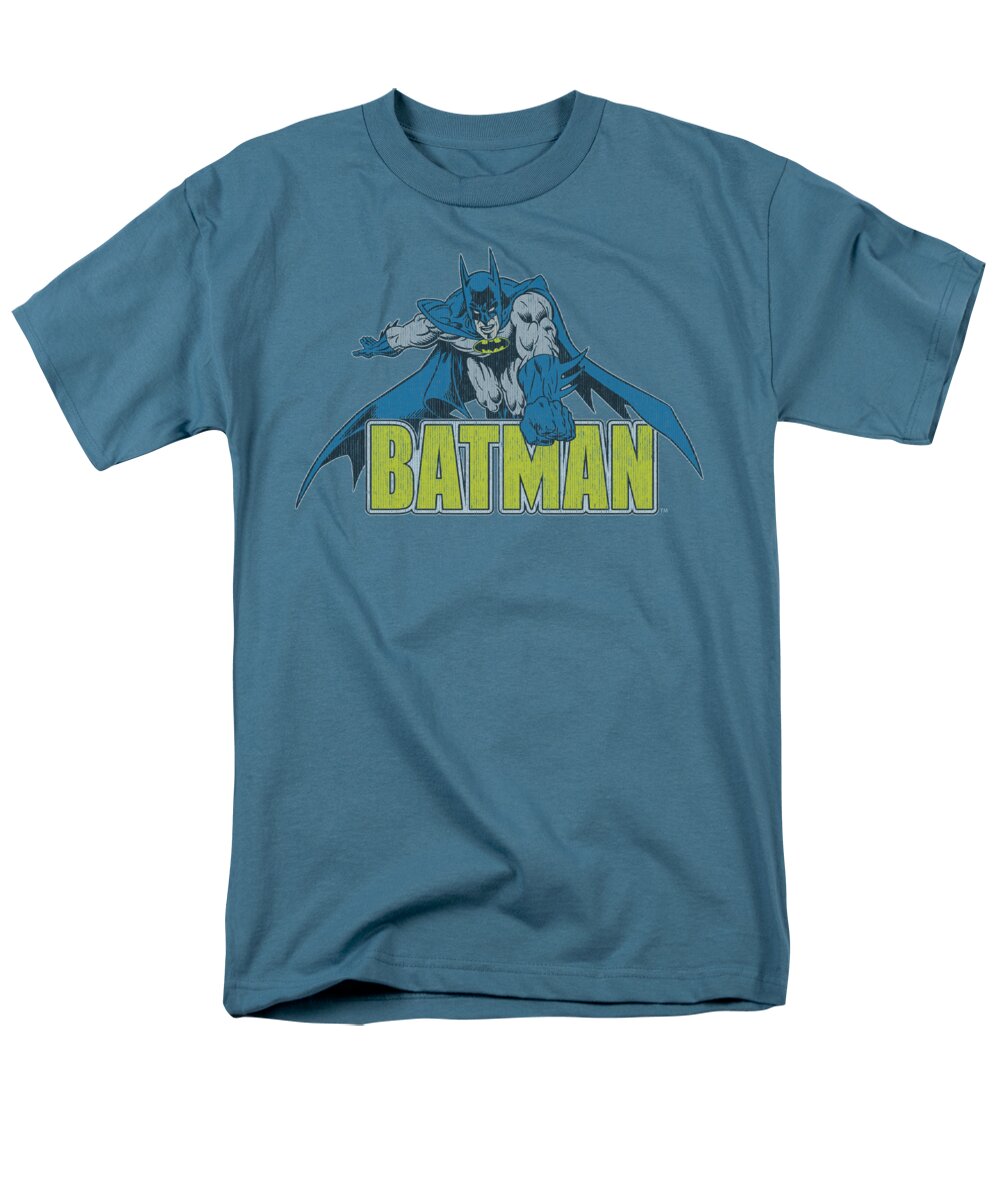 Batman Men's T-Shirt (Regular Fit) featuring the digital art Batman - Retro Distressed by Brand A