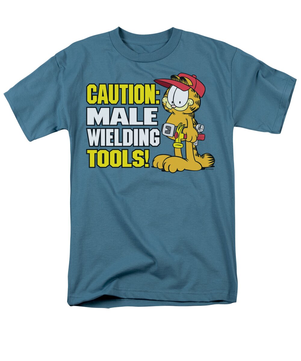 Garfield Men's T-Shirt (Regular Fit) featuring the digital art Garfield - Male Weilding Tools by Brand A