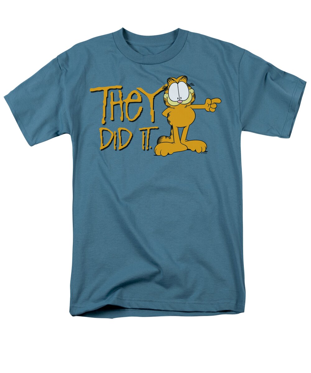 Garfield Men's T-Shirt (Regular Fit) featuring the digital art Garfield - They Did It by Brand A