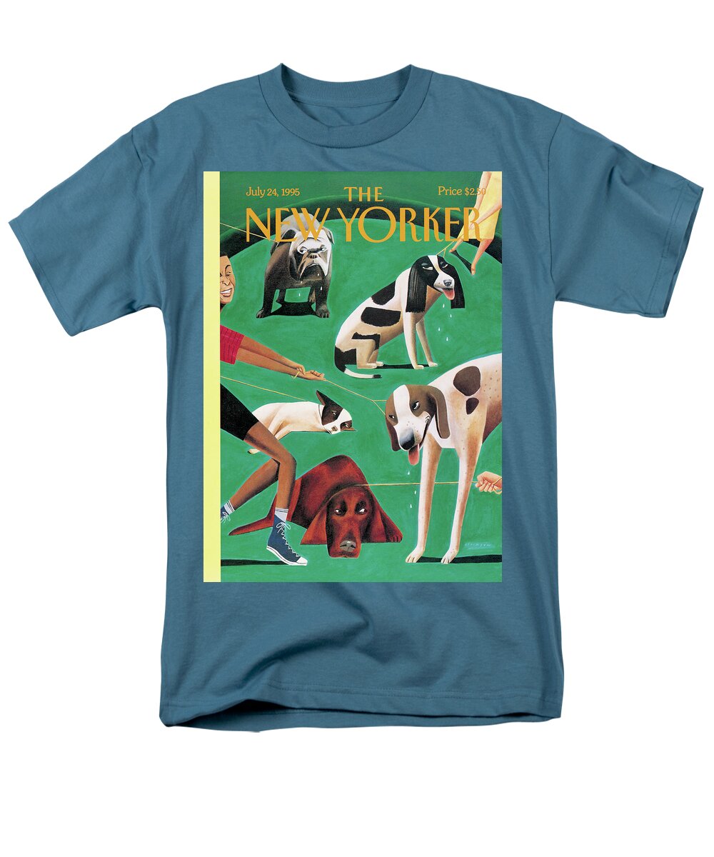 Dog Days Men's T-Shirt (Regular Fit) featuring the painting New Yorker July 24th, 1995 by Mark Ulriksen