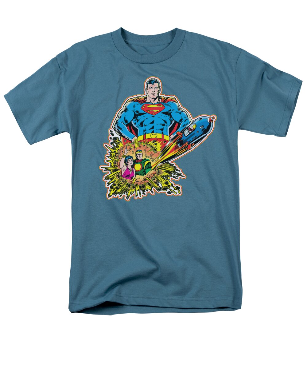 Superman Men's T-Shirt (Regular Fit) featuring the digital art Superman - Doomed Planet by Brand A