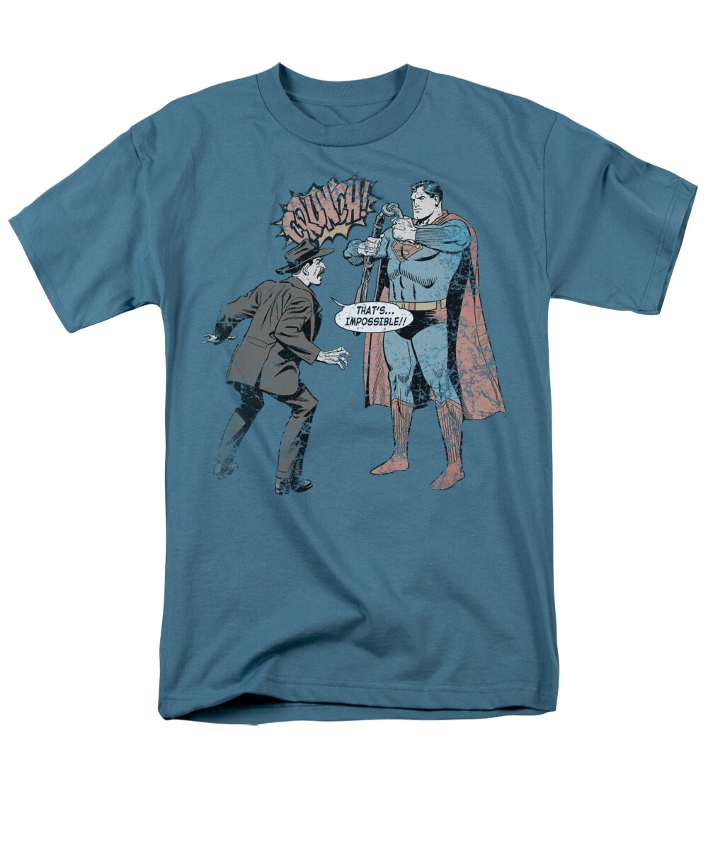 Superman Men's T-Shirt (Regular Fit) featuring the digital art Superman - Gun Control by Brand A